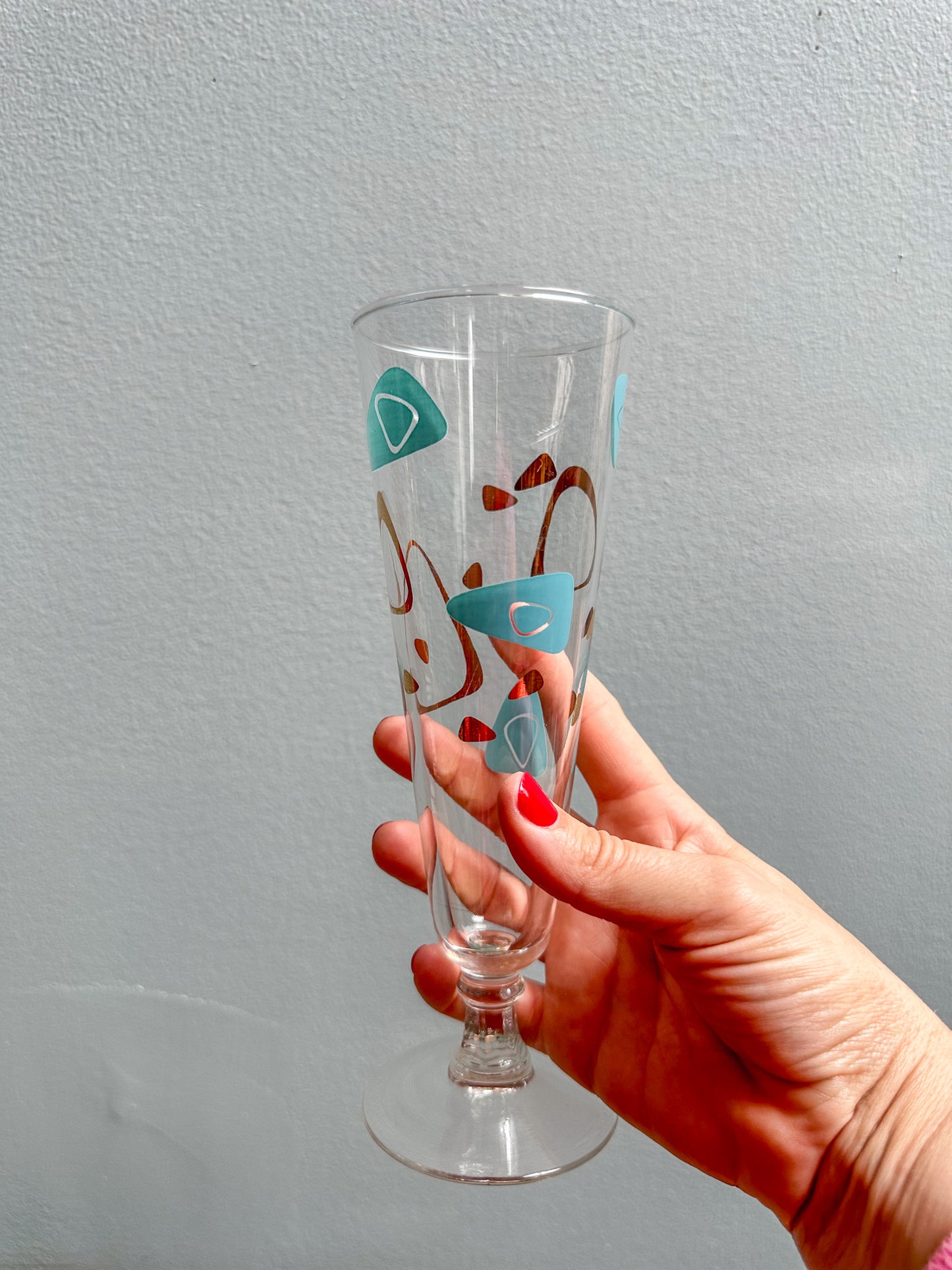 Federal Glass Capri Atomic Boomerang Amoeba Pilsner Glasses