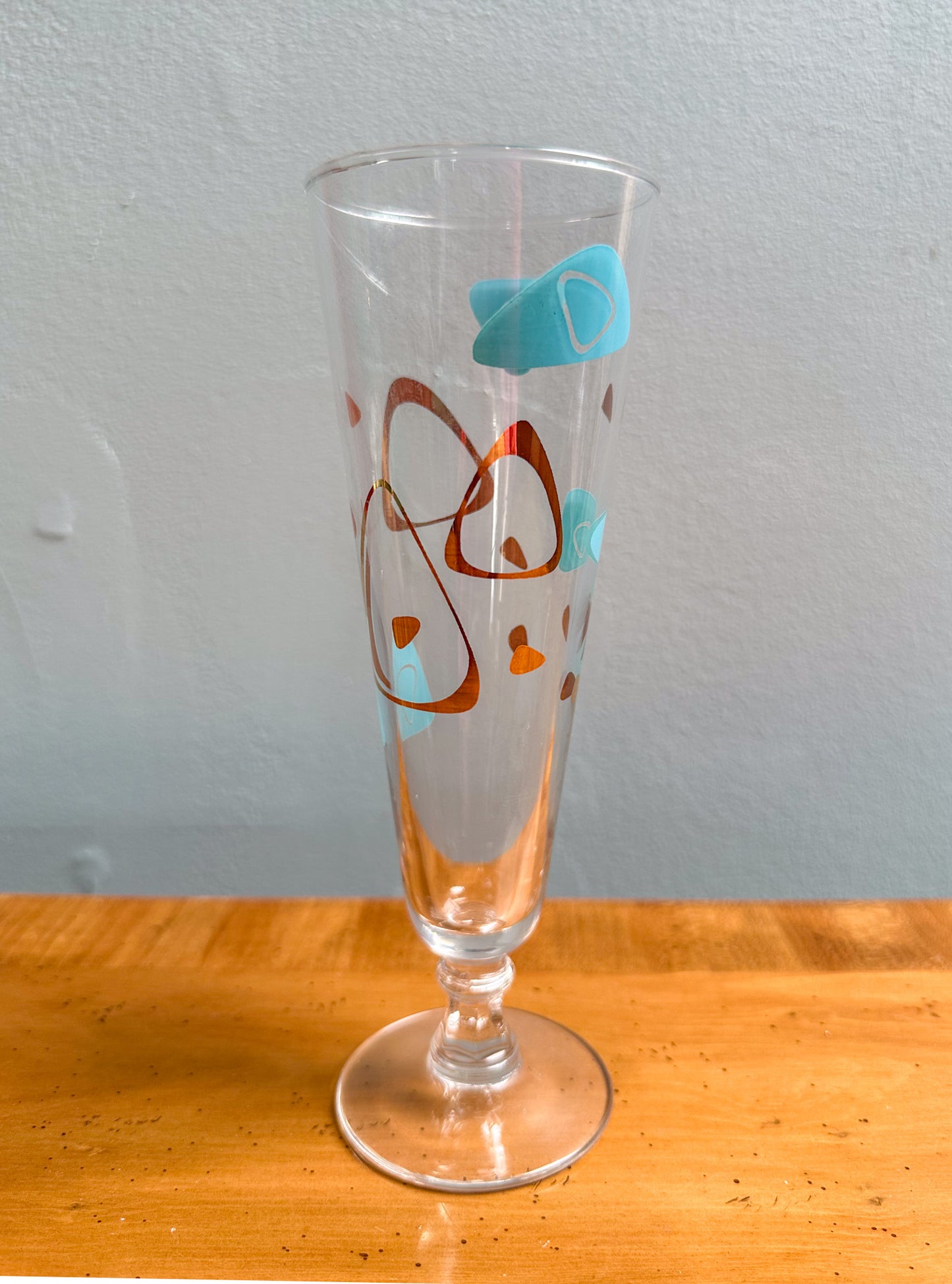 Federal Glass Capri Atomic Boomerang Amoeba Pilsner Glasses