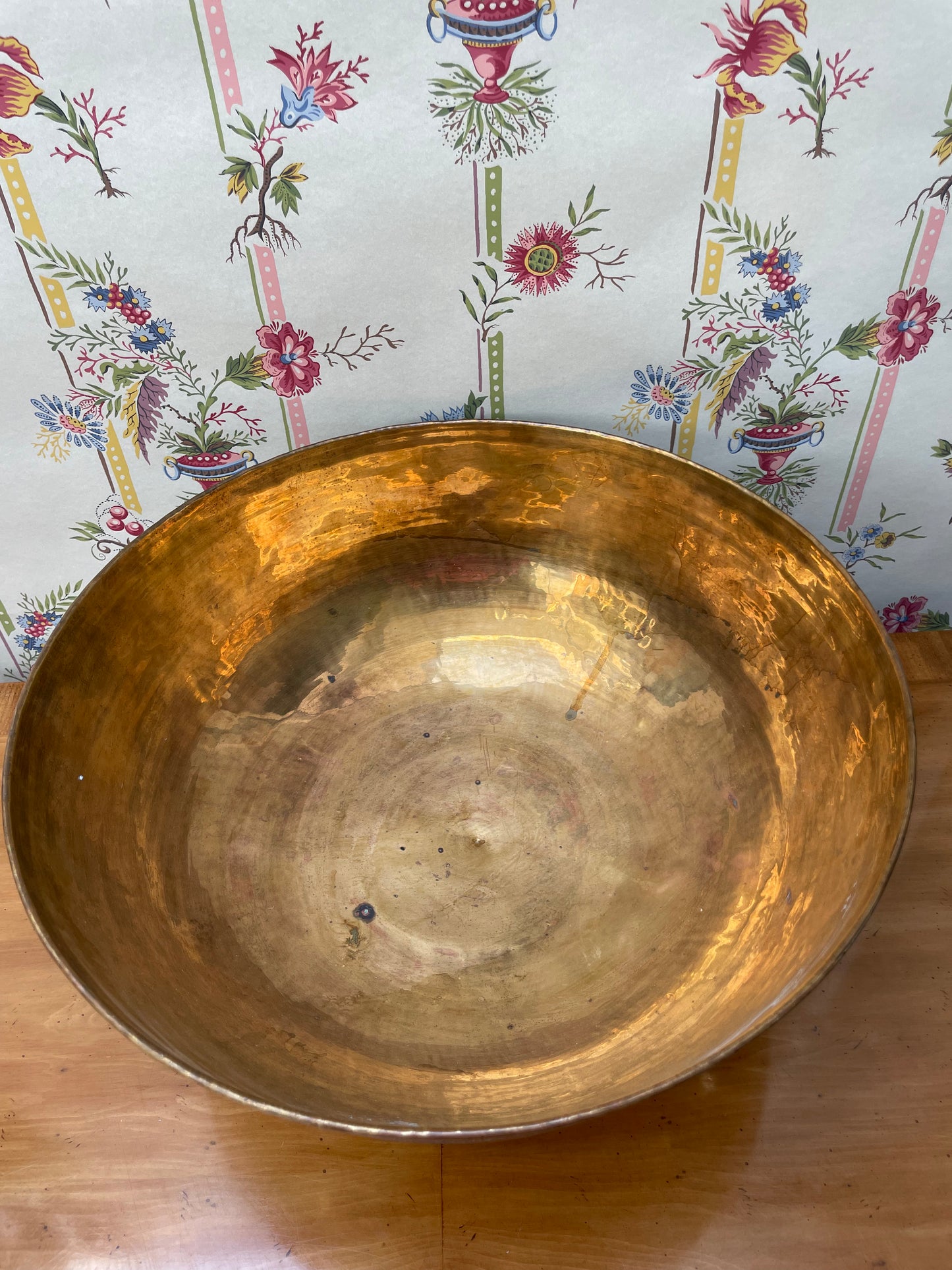 Vintage Footed Engraved Brass Bowl