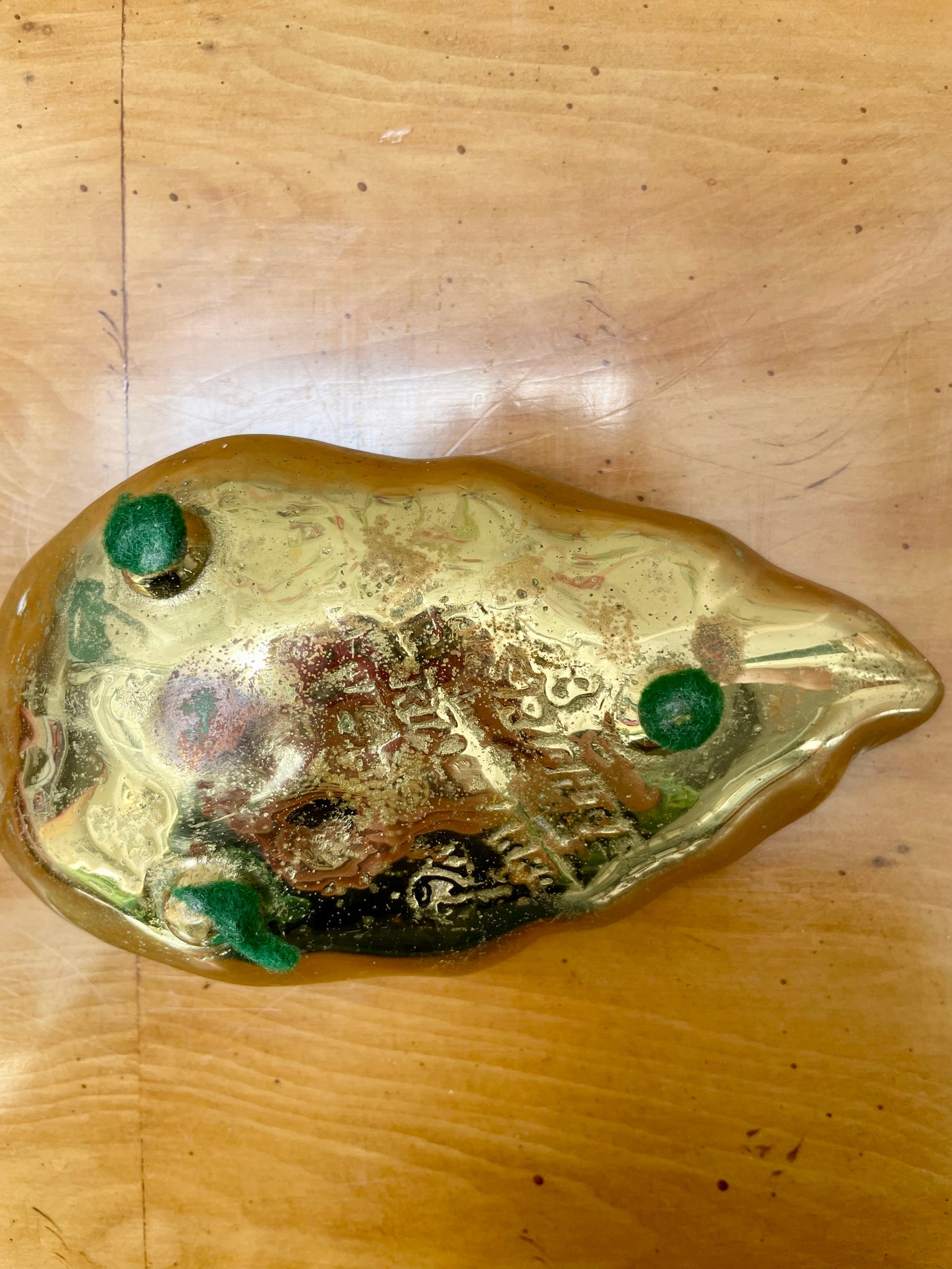 Brass Lotus Leaf Trinket Dish Made by Virginia Metacrafters